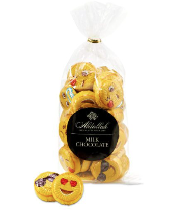 Abdallah Candies - Milk Chocolate Foiled Emojis 7.5 oz Bag - 0787