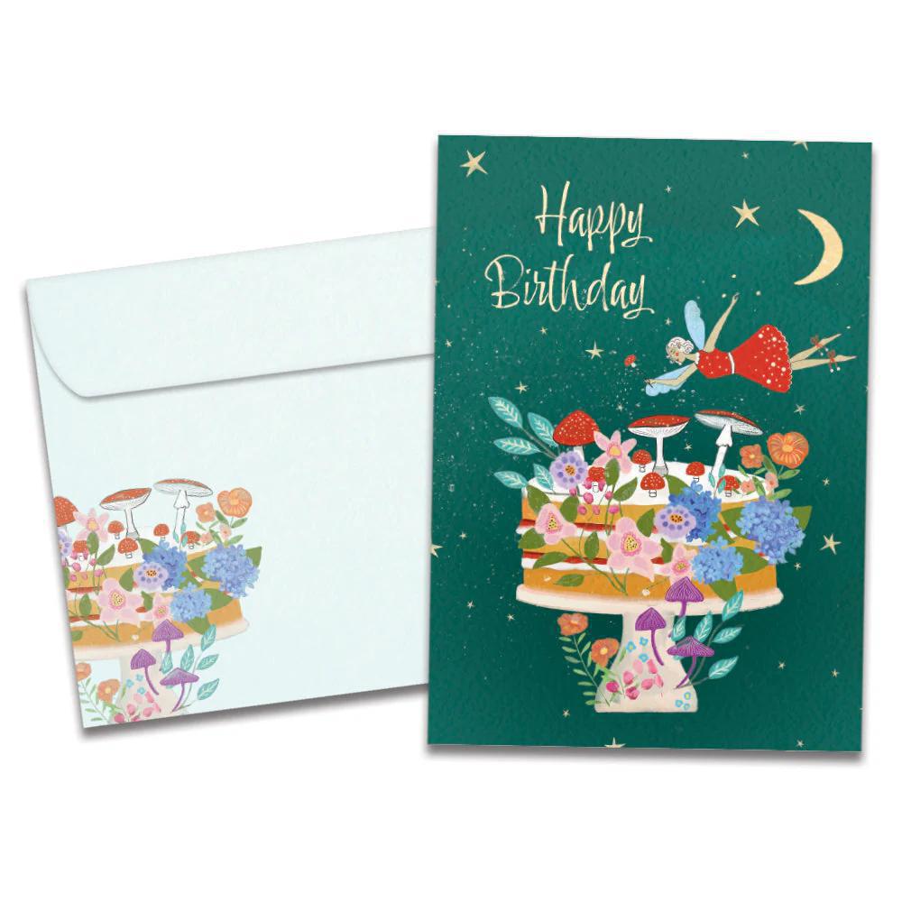 Tree-Free Greetings - Birthday Card - Fairy Dust Cake Greeting Card 22394