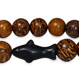 Fahlo - The Father's Day Voyage Bracelet - Tracks a Shark - Walnut (Black Charm)