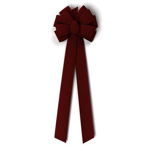 BIG! Ten Loop Velvet Bow/BURGUNDY (2067-277-54)
