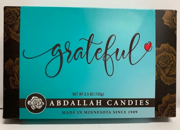 Abdallah Candies - Greeting Card Gift Box 5.5 oz - Grateful - 0308GT
