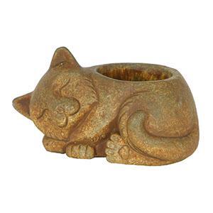 Classic Concrete Buddies - Sleeping Cat Planter Small Rust - 81791575