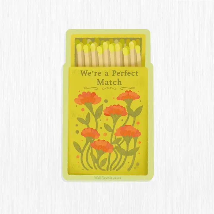 Wallflour Studios - We’re A Perfect Match Sticker