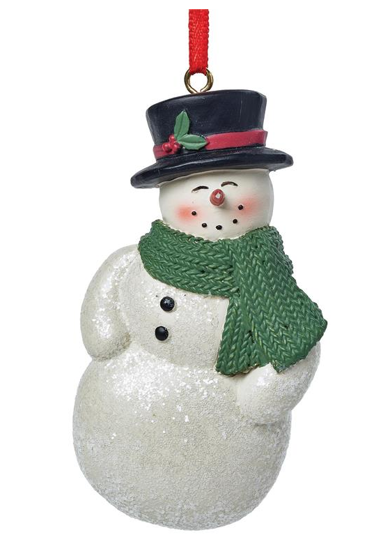 Snowman with Green Scarf Christmas Ornament - 238-52131