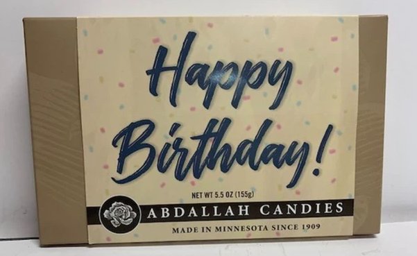 Abdallah Candies - Greeting Card Gift Box 5.5 oz - Happy Birthday - 0308HB