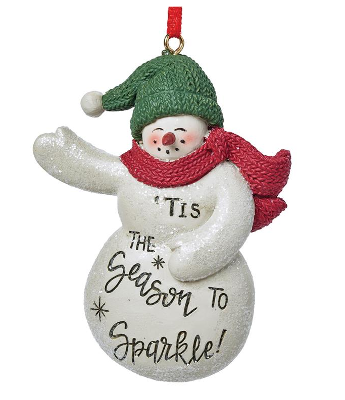 Snowman with Green Hat Christmas Ornament - 238-52135