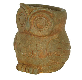 Classic - Concrete Buddies Owl Planter Small Rust - 81791573