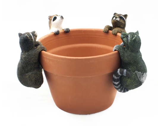 Land & Sea - 3" Raccoon - Medium Pot Hanger - PH29