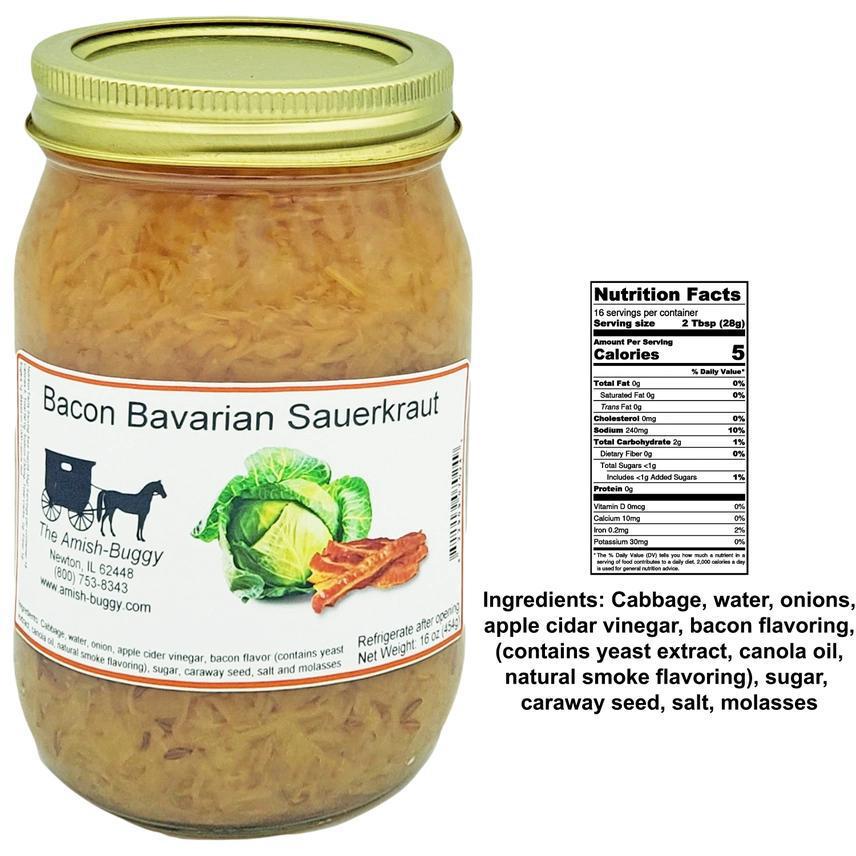 Arndt's Fudgery - Amish Made - Bavarian Bacon Sauerkraut 16 oz