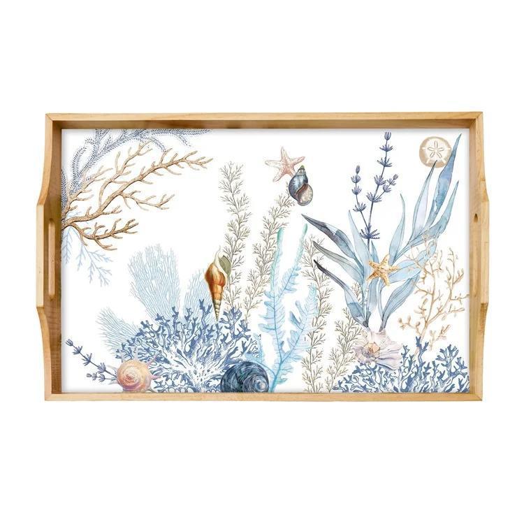 Stonewall Kitchen - Michel Design Works - Ocean Tide Wood Tray - 884352