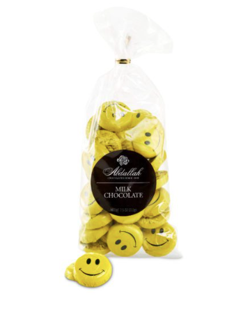Abdallah Candies - Milk Chocolate Foiled Smile Faces 7.5 oz Bag - 0785