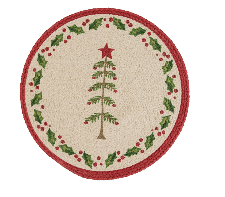 Park Designs - Feather Tree Printed Braided Placemat 15" Dia - 9844-010