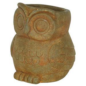 Classic Concrete Buddies - Owl Planter Large Rust - 81791572