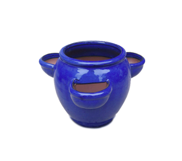 8" 3-Pocket Strawberry Jar - Blue - SJ02-082 BL