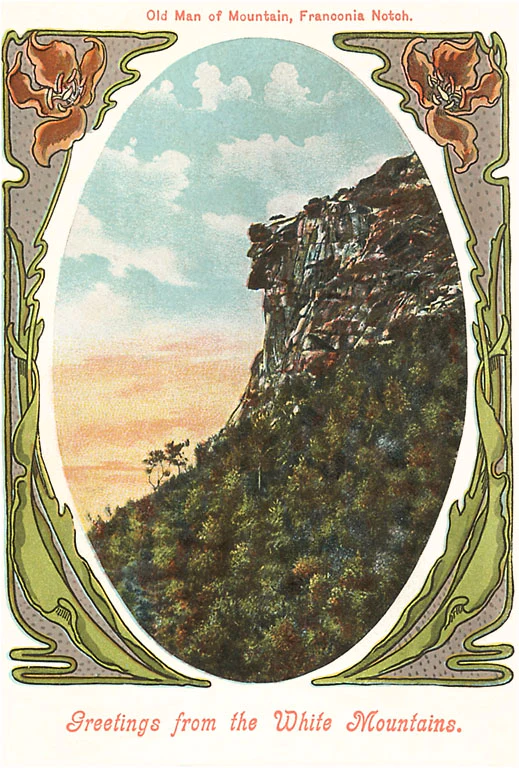 Found Image Press - NH-111 Postcard: Old Man of the Mountains, White Mountains NH-00111-PC2001-M
