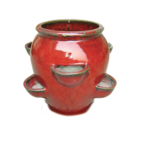 11" 6-Pocket Strawberry Jar - Persian Red - SJ02-11 PR