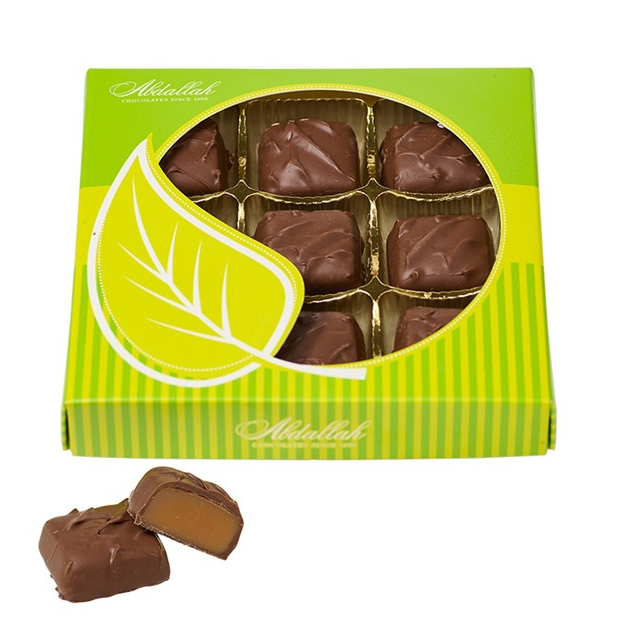 Abdallah Candies - Caramel Apple Green Autumn Leaf Box 5.4 oz - 7871F
