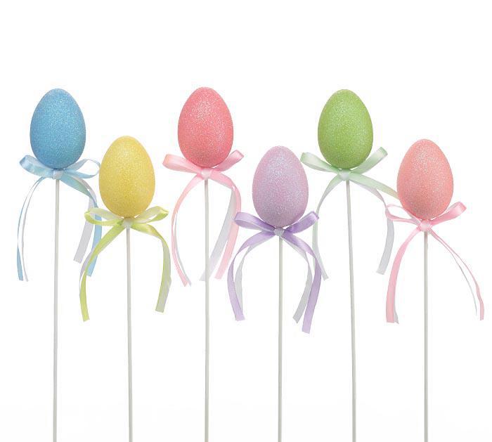 Burton & Burton - Pastel Glitter Egg Picks - 9713218