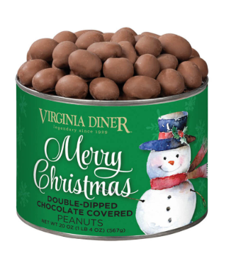 Virginia Diner - Merry Christmas Double Dipped Chocolate Covered Peanuts - 10 oz - CMAS 3840