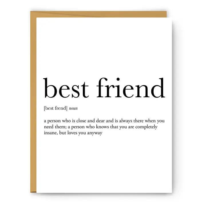 Footnotes - Best Friend Definition - Love & Friendship Card - FN0263C