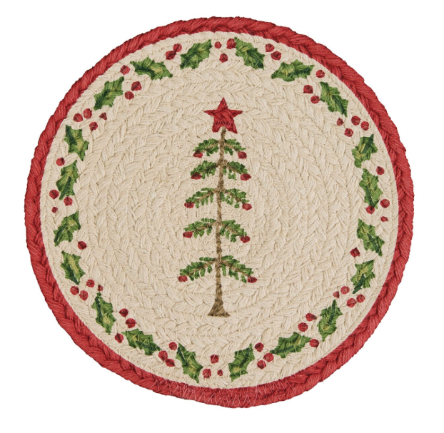 Park Designs - Feather Tree Printed Braided Trivet 8" Dia - 9844-155