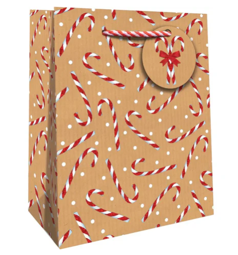 Jillson & Roberts - Tote Medium - Candy Cane Glitter - XMT791