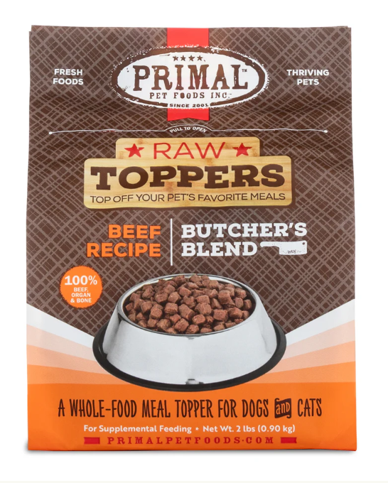 Primal - Beef Recipe - Butcher’s Blend Raw Toppers 2 lbs - 76030000