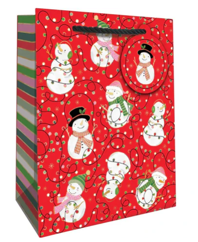 Jillson & Roberts - Large Tote - Snowmen & Lights - XLT833