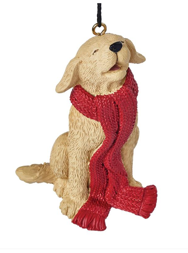 Caroling Dog w/ Red Scarf Christmas Ornament - 238-52140