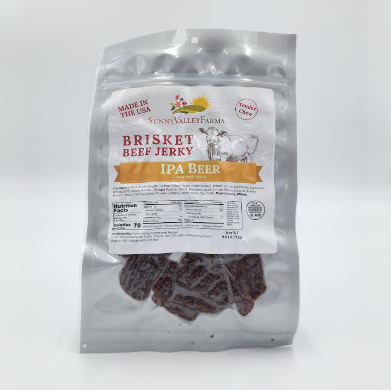 Sunny Valley Farms - IPA Beer Beef Jerky 2.5 oz - Boston IPA
