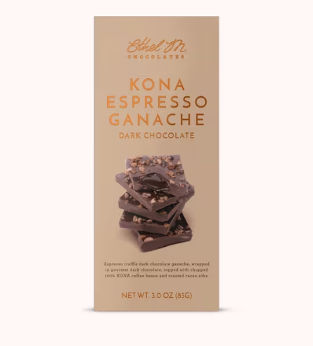 Ethel M Chocolates - Kona Espresso Ganache Dark Chocolate Tablet Bar 3 oz - 150746