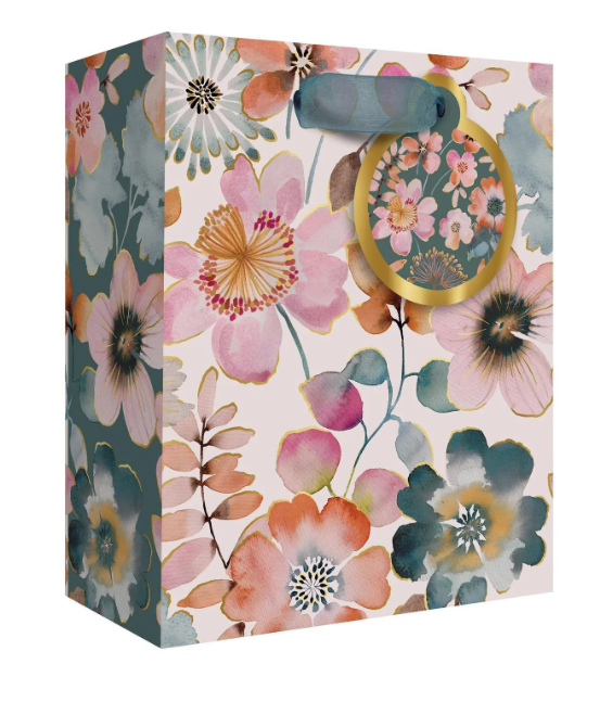 Jillson & Roberts - Small Gift Bag - Painterly Petals - GBS262
