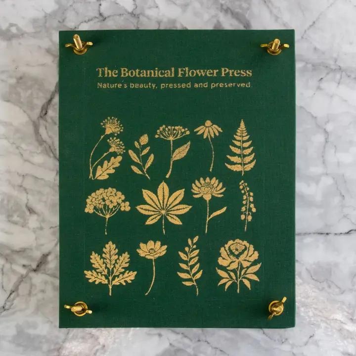 Botanopia - The Botanical Flower Press – Linen Cover & Gold Foil - FlowerPress