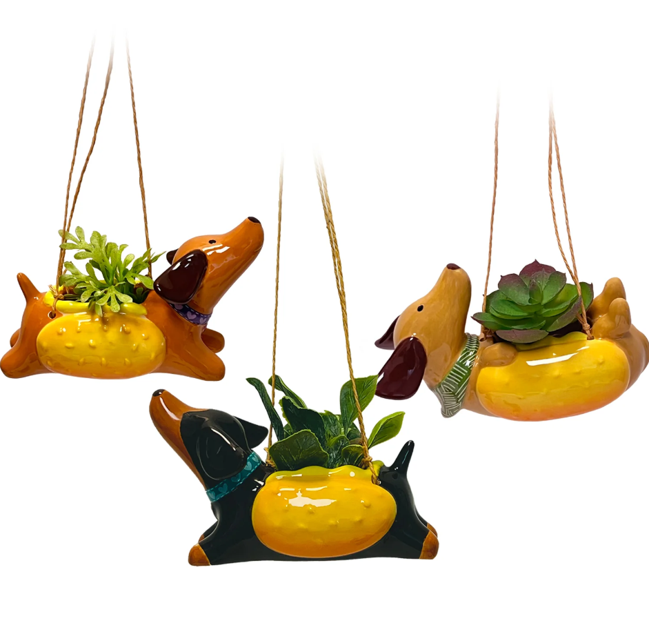 Streamline Imagined - Hot Dog Mini Hanging Planter - Assorted Styles ( Sold Individually ) - APL358