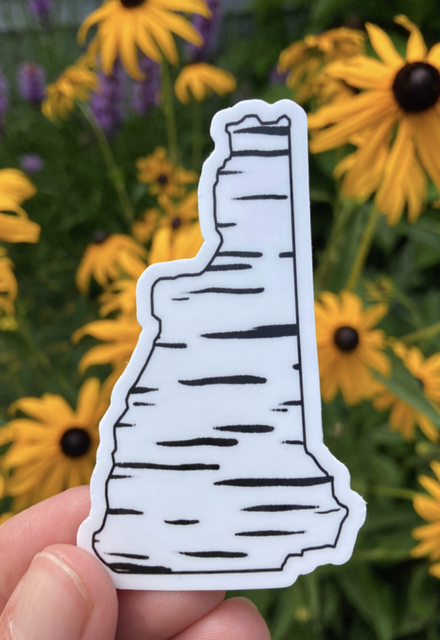 Birch Landing Home - New Hampshire State Sticker - Birch