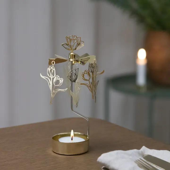 Rotary Candleholder - Tulips, Gold - 90-AN495G