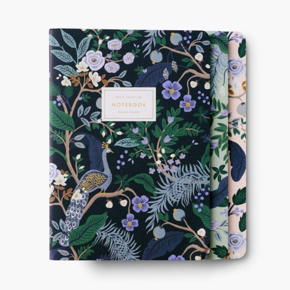 Rifle Paper Co. - Assorted Set of 3 Peacock Notebooks - J3A009