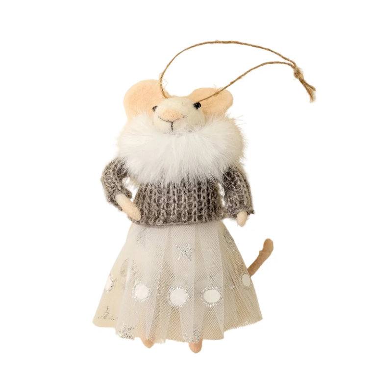 Party Dress Penelope Mouse Holiday Ornament - 5-1899