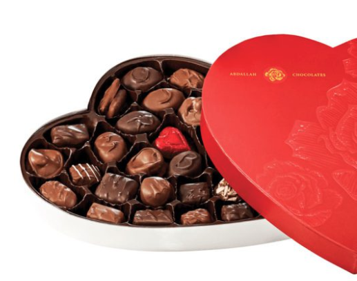 Abdallah Candies - Embossed Heart Box w/ Assorted Chocolates 5.5 oz - 4020V