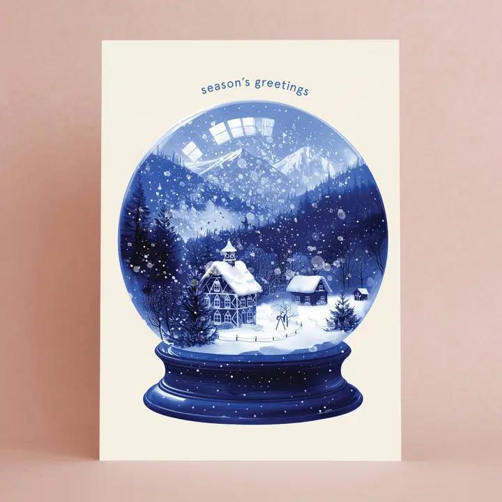 Botanopia - Season's Greetings Snow Globe| Christmas Card Holiday Card - GC154