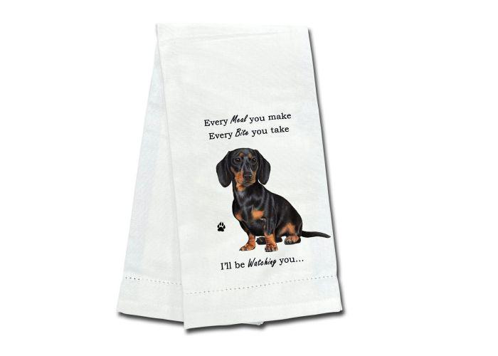E&S Pets - Dachshund Black Kitchen Towel 711-14