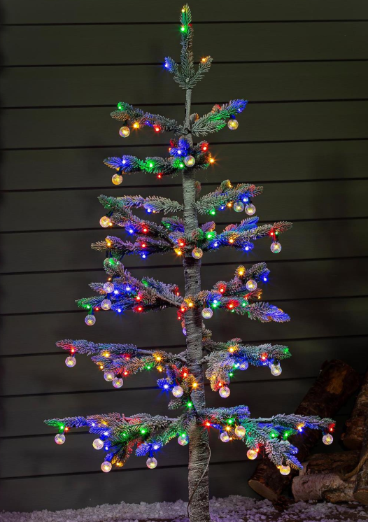 Evergreen - Christmas Vacation Tree Indoor/Outdoor Artificial LED Frosted Tree with Globe Lights, 4' - PHL427