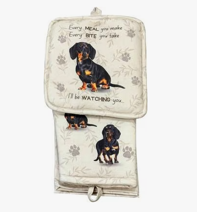 E&S Pets - Dachshund Black - 3 Piece Kitchen Set - 311-14