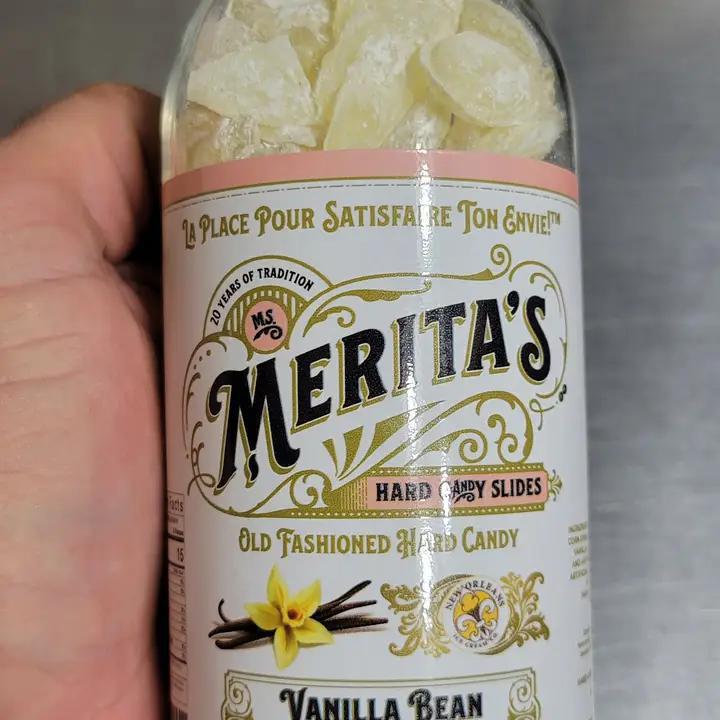 Ms. Merita's Hard Candy Slides - Vanilla Bean Ice Cream Glass Bottle 12 oz
