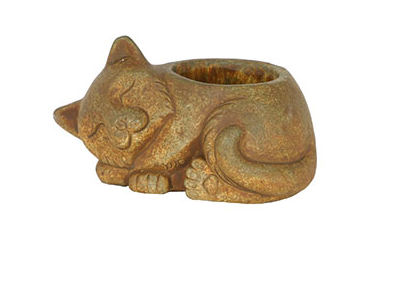 Classic Concrete Buddies - Sleeping Cat Planter Large Rust - 81791574