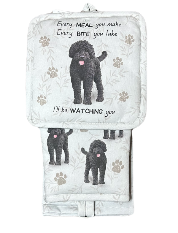 E&S Pets - Labradoodle Black - 3 Piece Kitchen Set - 311-121a