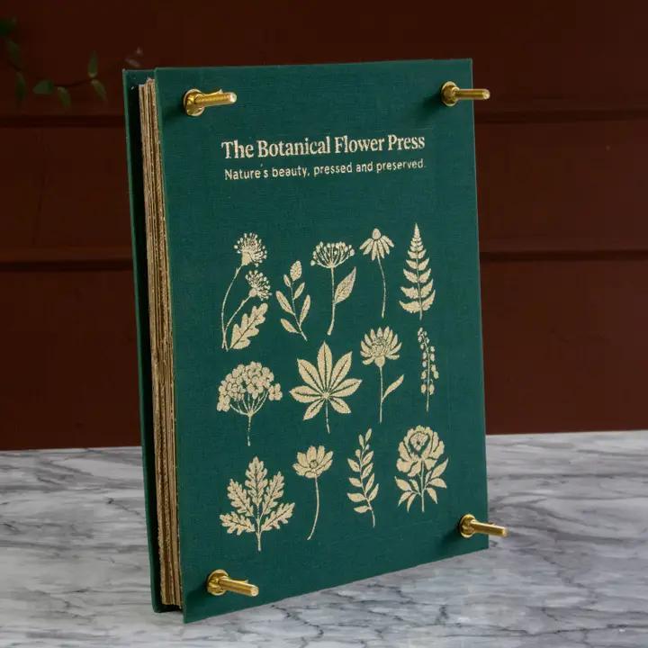 Botanopia - The Botanical Flower Press – Linen Cover & Gold Foil - FlowerPress