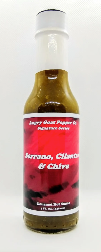 Angry Goat Pepper Co. Hot Sauce - Serrano, Cilantro & Chive DISSVF