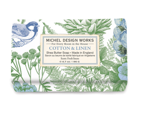 Stonewall Kitchen - Michel Design Works - Cotton & Linen Medium Bath Soap Bar 6.7 oz - 858417