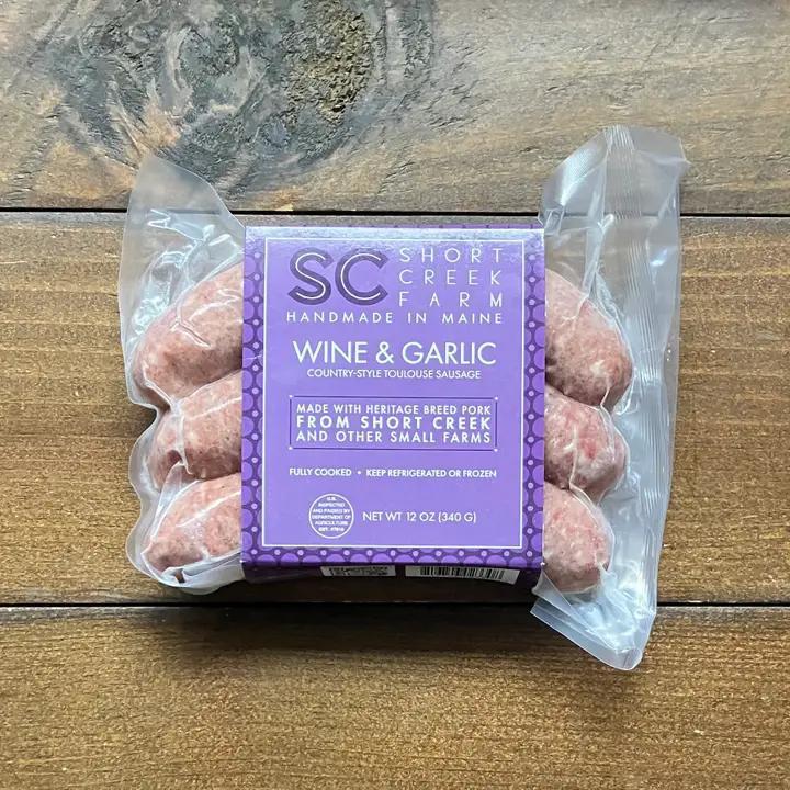 Short Creek Farm  - Wine & Garlic Sausage 12 oz 1050-1120-1200